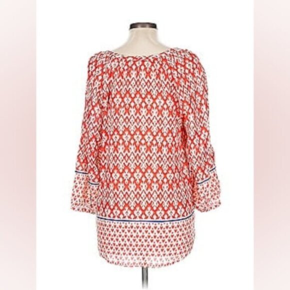 NWT A.L.C. Boho Folk Prairie Cottage Coquette Girl Abstract Geometric Blouse L - Picture 1 of 9